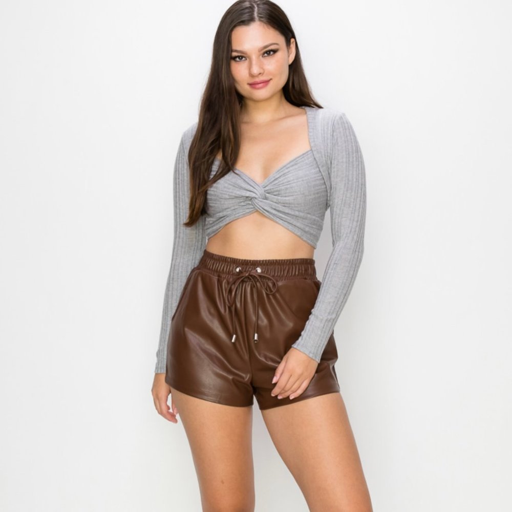 Twisted Rib Top Cardigan Set